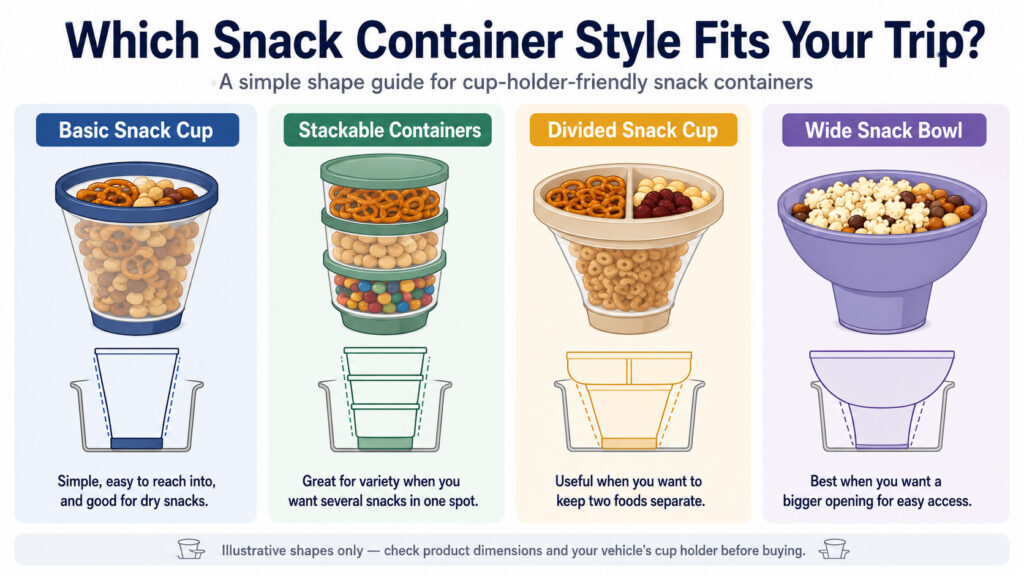 Cup-Holder-Friendly Snack Containers for Road Trips